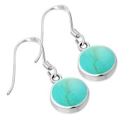 Turquoise Round Sterling Silver Earrings